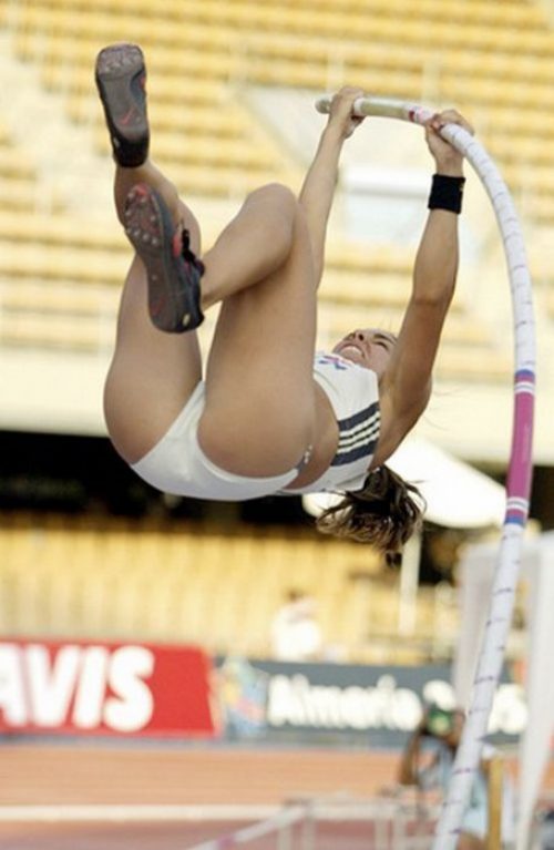 Sexy girls pole vaulting
