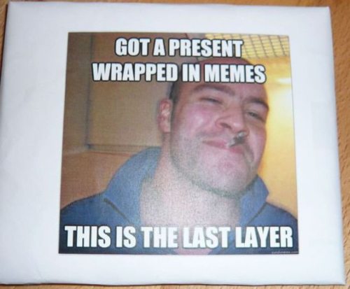 A Christmas gift made of internet memes