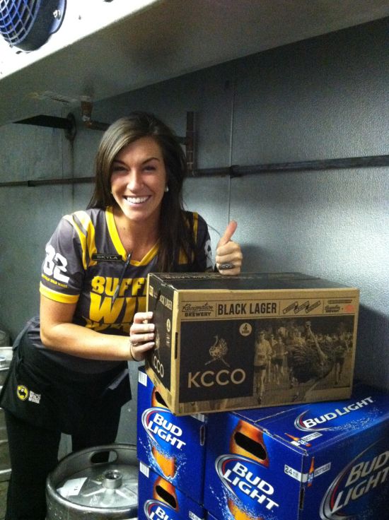 Chivettes bored at work brunette with KCCO Black Lager