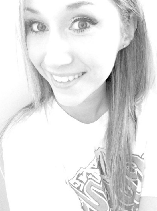 Black and white photo of cute girl in coors light tshirt