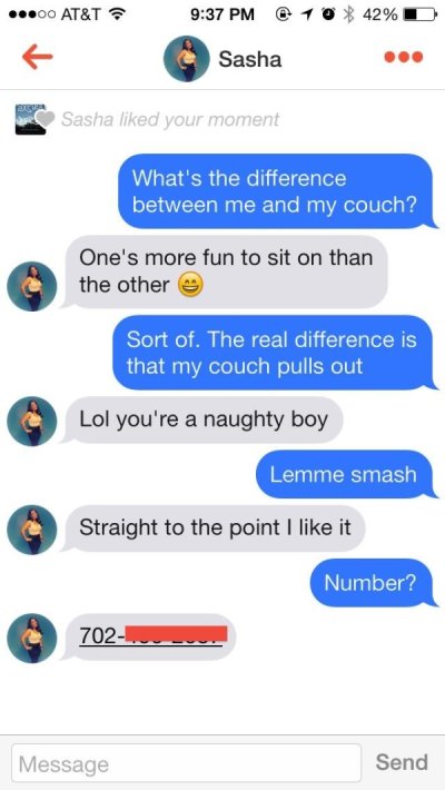 Sexting conversations tinder How to