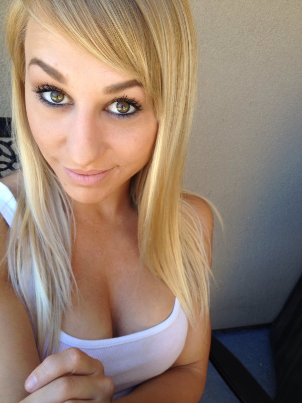 Blonde girl cleavage