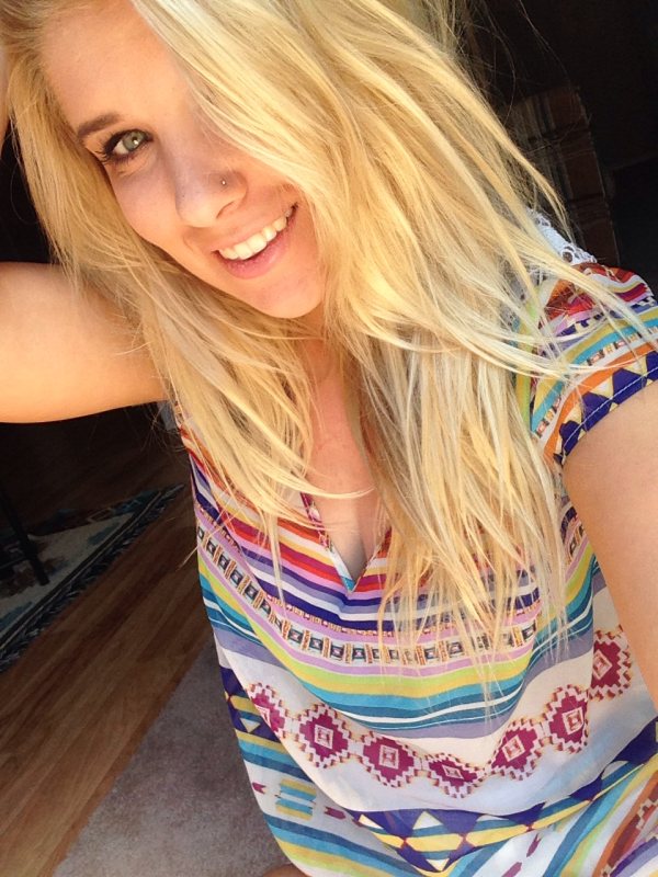 Blonde girl selfie