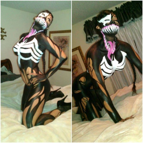 Girl in venom costume