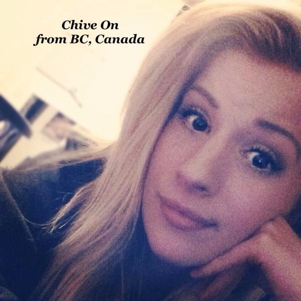 Picture of a girl thinking about CHIVE ON FROM BC CANADA