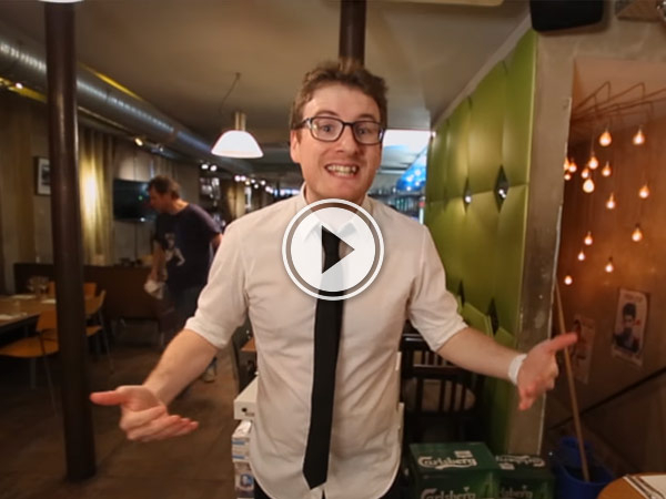 Video of an English man in France complaining about the complexities of the french greeting.