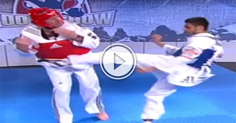 Footy commentator gets his ass kicked by Taekwondo fighter (Video)