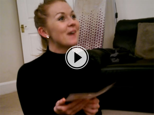 Women has amusing laugh in reaction to baby announcement (Video)