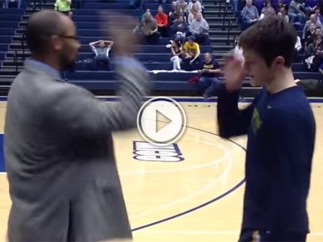 HighSchool coach has a unique way of getting the team ready