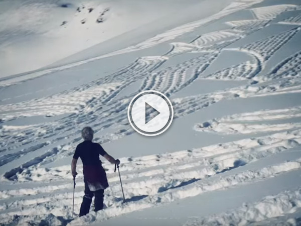 Watch amazing snow artist Simon Beck create something truly magical