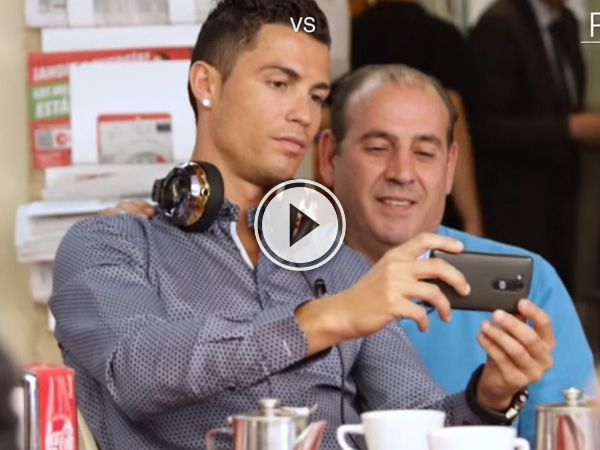 Watch what happens when Cristiano Ronaldo goes out for a cup of tea at a local cafe.