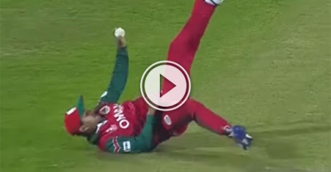 Oman player makes spectacular catch against Ireland (Video)