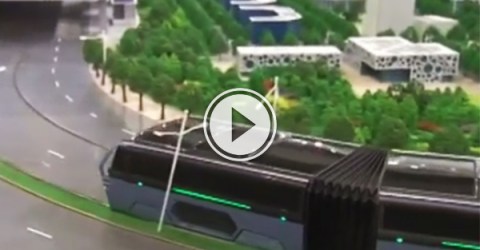 Video of a new concept elevated bus.