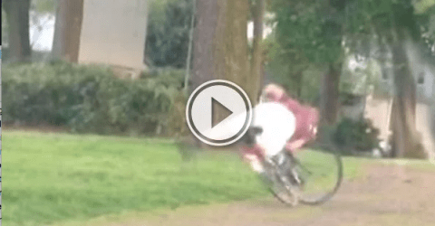 Funny video of a drunk trying to ride a bike and falling