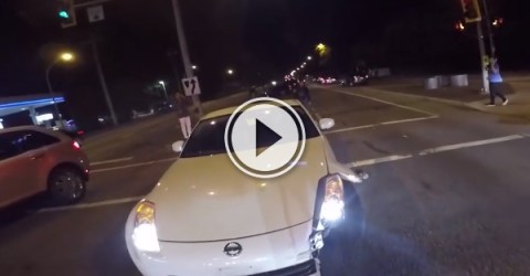 Helmet cam catches crazy car flip (Video)