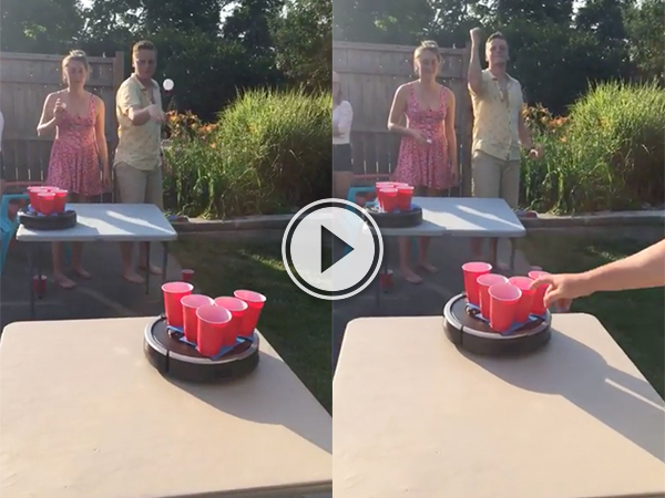 Roomba Pong: The newest play beer pong
