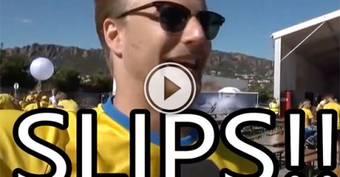 Swede reacts to his side's loss at to Italy at EURO 2016 (Video)