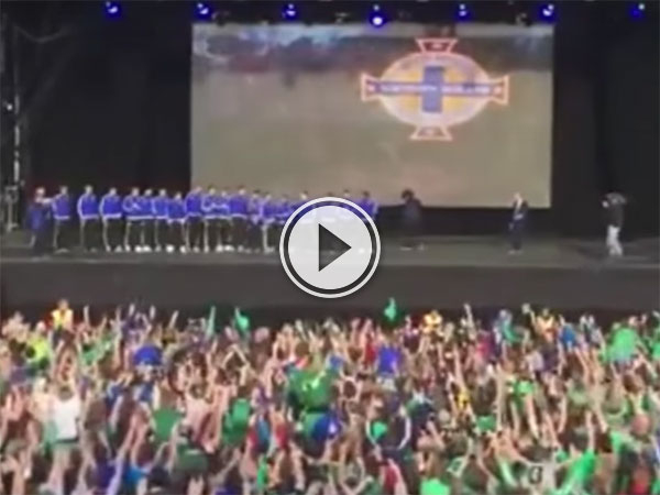 Will Grigg chant by Northern Ireland fans on his return (Video)