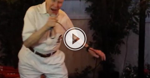 This grandpa is the definition of metal. (Video)