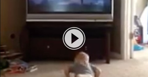 Baby imitates Rocky IV workout montage (Video)