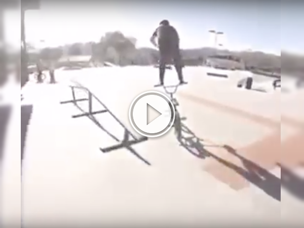 Oh god, why isn't he wearing a helmet? This trick is insane! (Video)