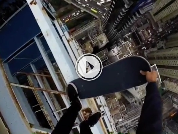 Why would you take your skateboard to the top of a crane? (Video)