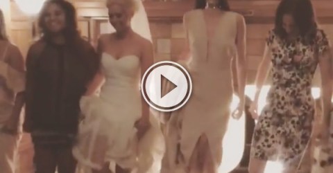 Irish dancing at a wedding, when suddenly a wild Canadian supermodel appears! (Video)