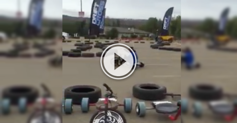 Whoa, someone's doing some tricycle drifting and I want in! (Video)