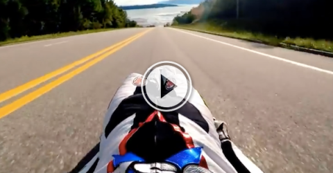 It takes some huge ones to street luge down this road in Quebec! (Video)