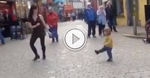 Adorable little girl tries to learn how to Irish dance (Video)