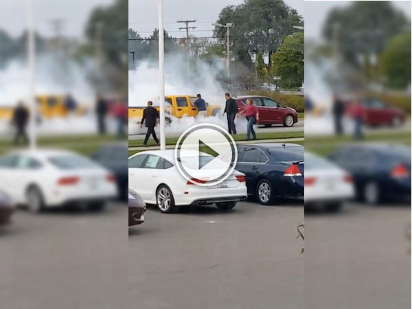 Medical issue causes a car to crash and burn! (Video)