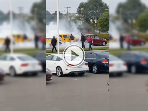 Medical issue causes a car to crash and burn! (Video)