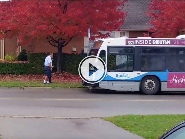 This bus driver is the hero that we deserve! (Video)
