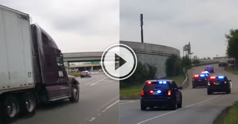 Two guys hilarious reaction to a police chase (Video)