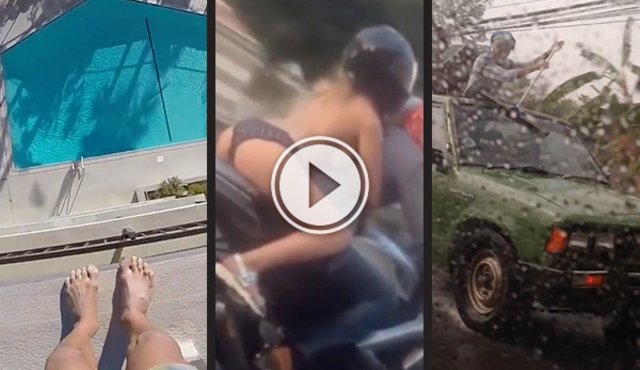 Video of topless girl riding a motorcycle and more awesome videos