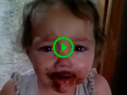 Little Girl Busted Eating Chocolate (Video)