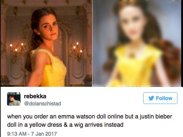 Emma Watson Belle Doll Resembles Justin Bieber And Is The Stuff Of Nightmares