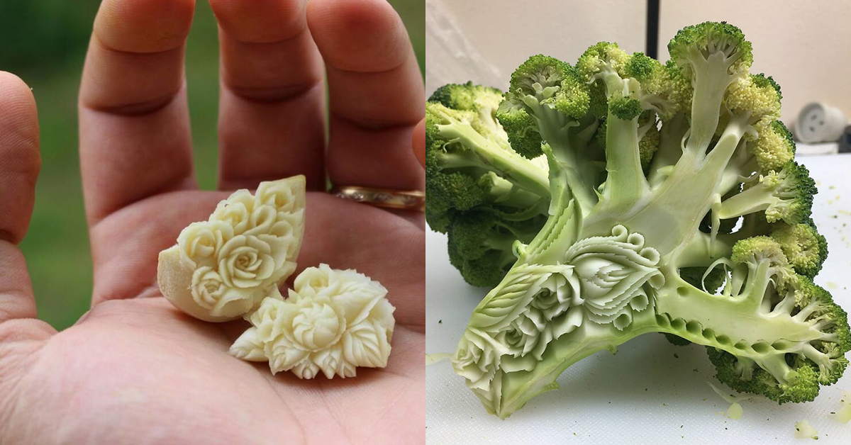 Artist creates sculptures from food