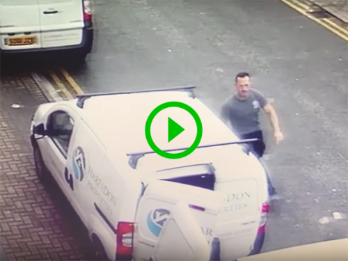 Man caught stealing tools from van (Video)