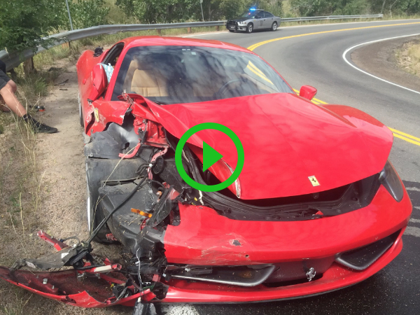 Guy totals $300k Ferrari 458 Italia