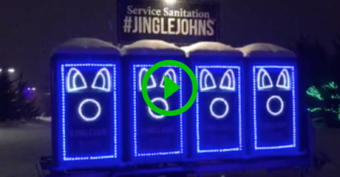 These singing Christmas Porta Potties will light up your Christmas!