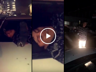 Man documents finding a drunk guy passed out on top of his car (Video)