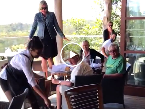 Waitress drags unwanted guest out of restaurant (Video)