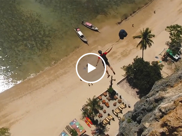 BASE Jumper slams into side of cliff (Video)