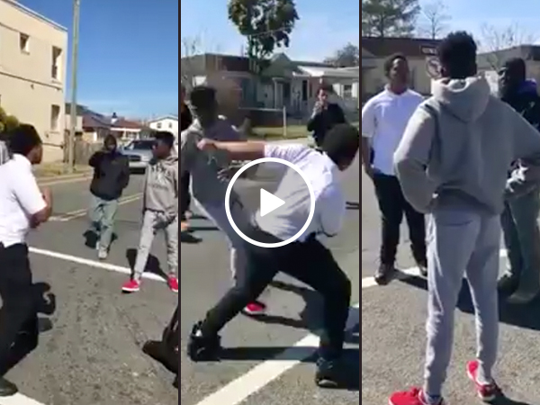 Man stops kids fighting in the street, calls out 'fake friends