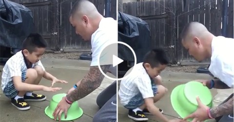 Savage dad tricks son into grabbing fresh turd, son gets revenge (Video)