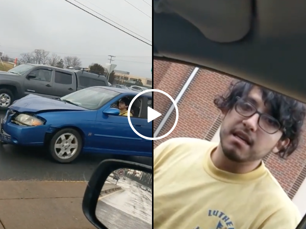 Guy catches hit and run suspect red handed (Video)
