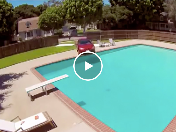 Car crashes into neighbor's pool