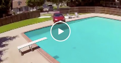 Car crashes into neighbor's pool
