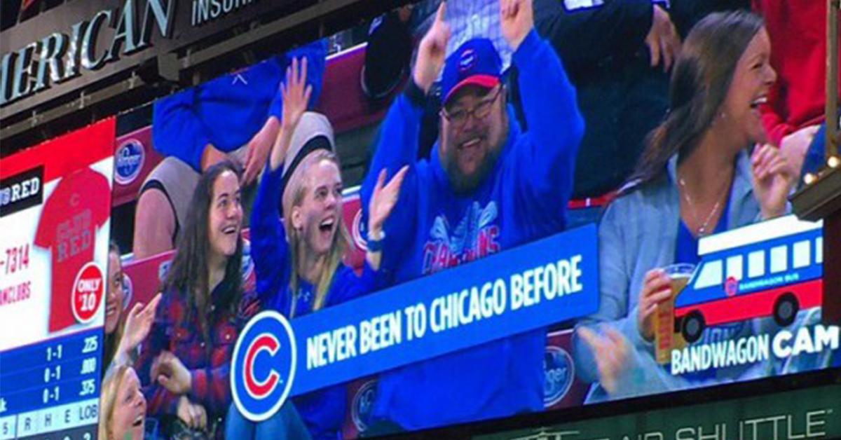 Reds roast Cubs on the jumbotron